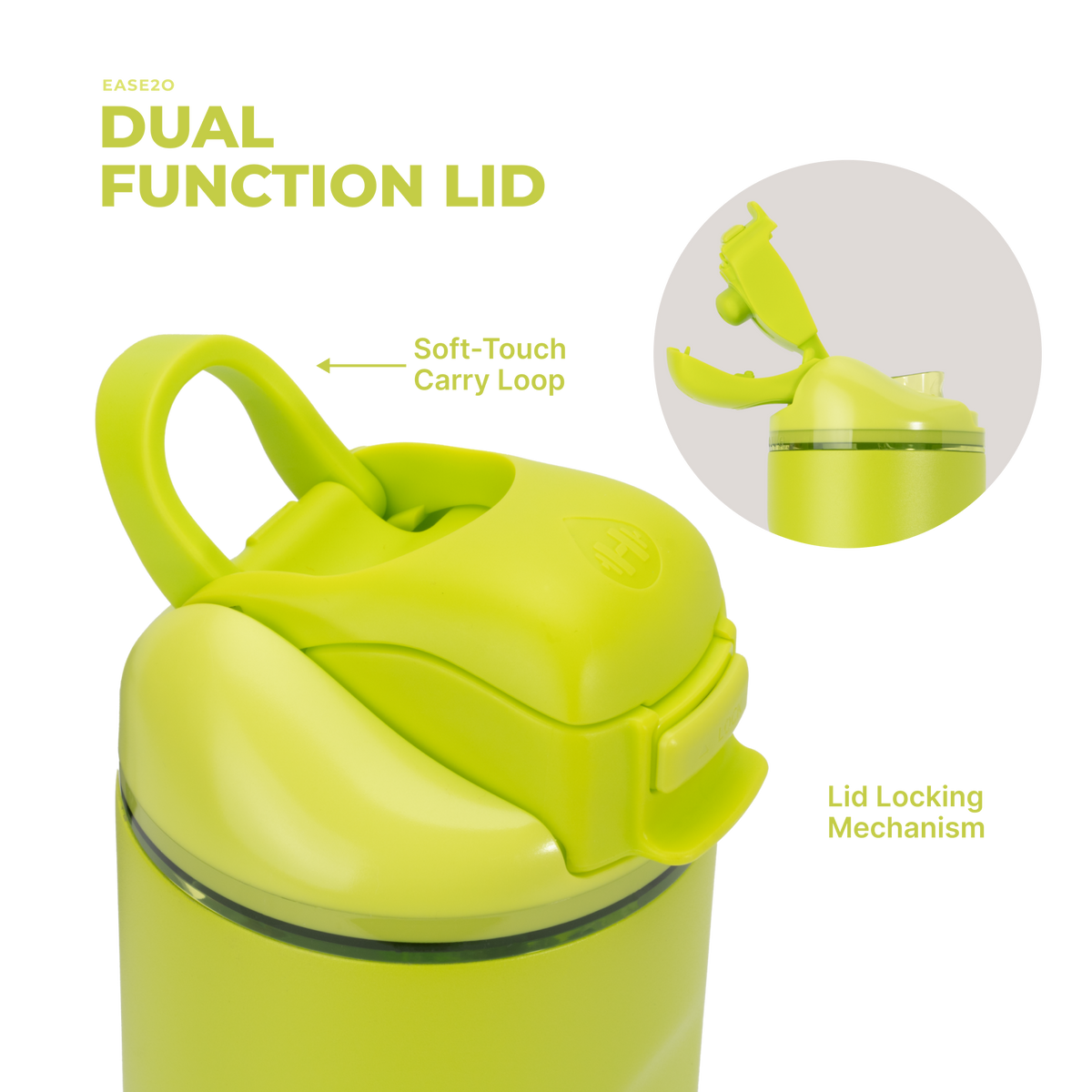 Lemon Lime Ease2o 32oz Dual-Function Lid with Soft-Touch Carry Loop