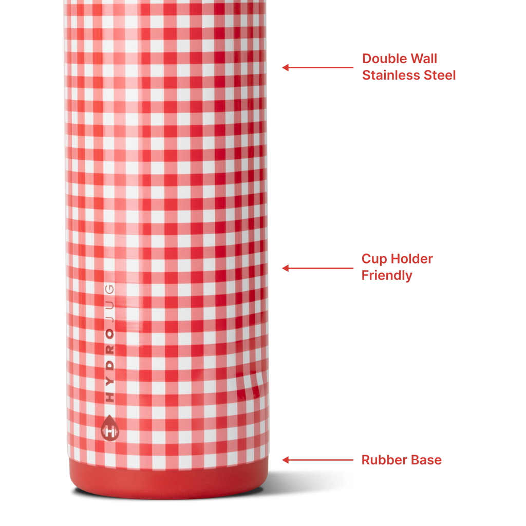Summer Picnic 24oz Ease2o Features: Locking Lid, Stainless Steel, Rubber Base