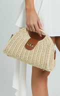 Ebony Bag - Straw Crossbody Bag in Tan