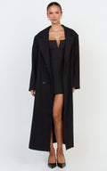 Eloise Coat - Oversized Longline Tailored Coat in Black