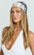 Emilie Paisley Headscarf in Black Pattern