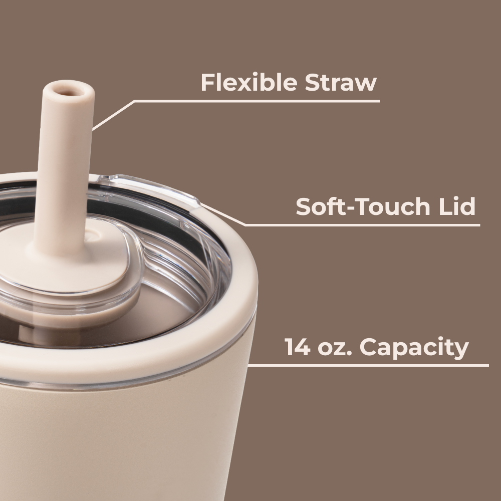 Dune Everyday Tumbler 14oz with Flexible Straw and Soft-Touch Lid
