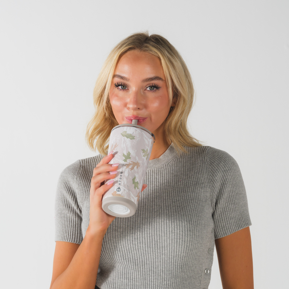Woman Drinking from Camo Everyday Tumbler 20oz