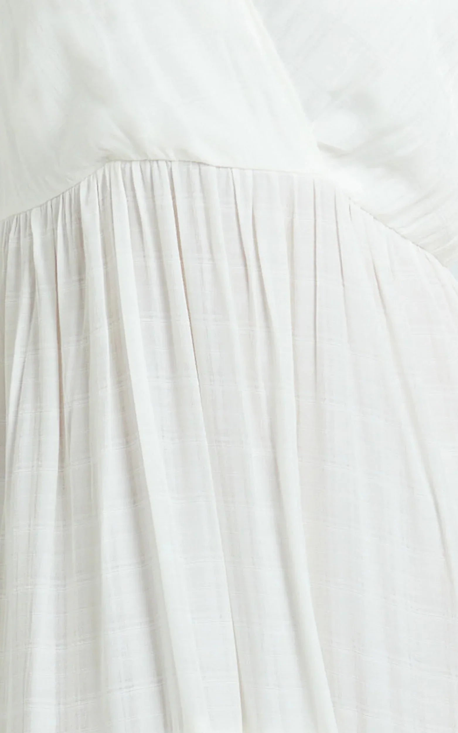 Cryzel Midi Dress - Flutter Sleeve Tiered Dress in White