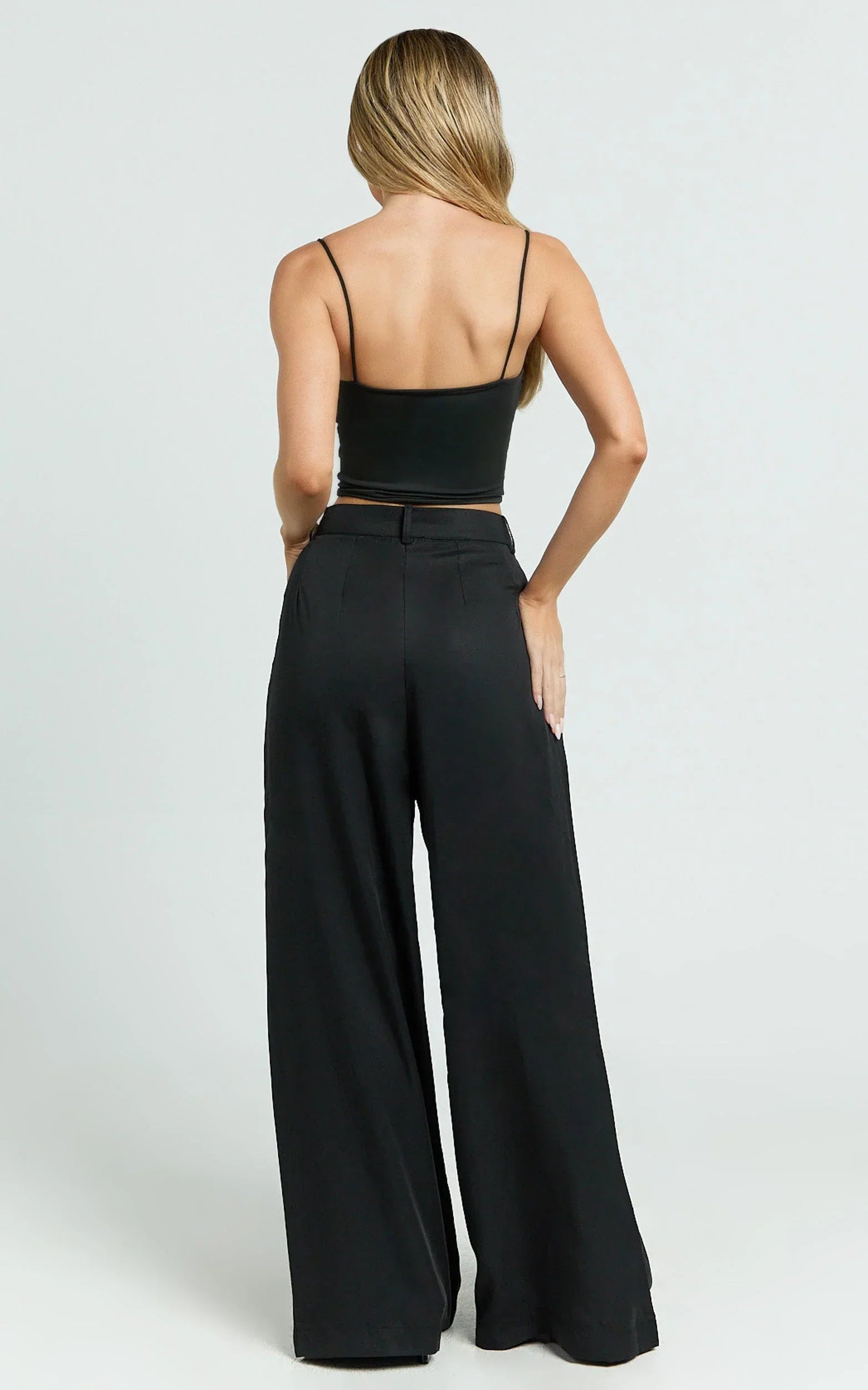Clarke Pants - High Waist Wide Leg Pants in Black