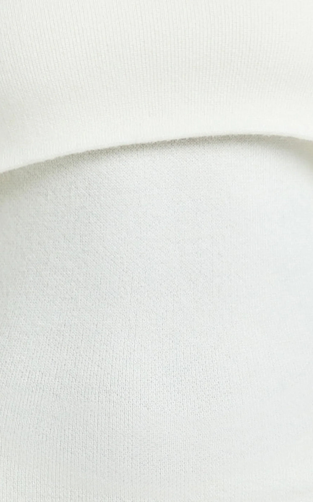 Karina Midi Dress - Long Sleeve Folded Off Shoulder Asymmetric Dress in Cream