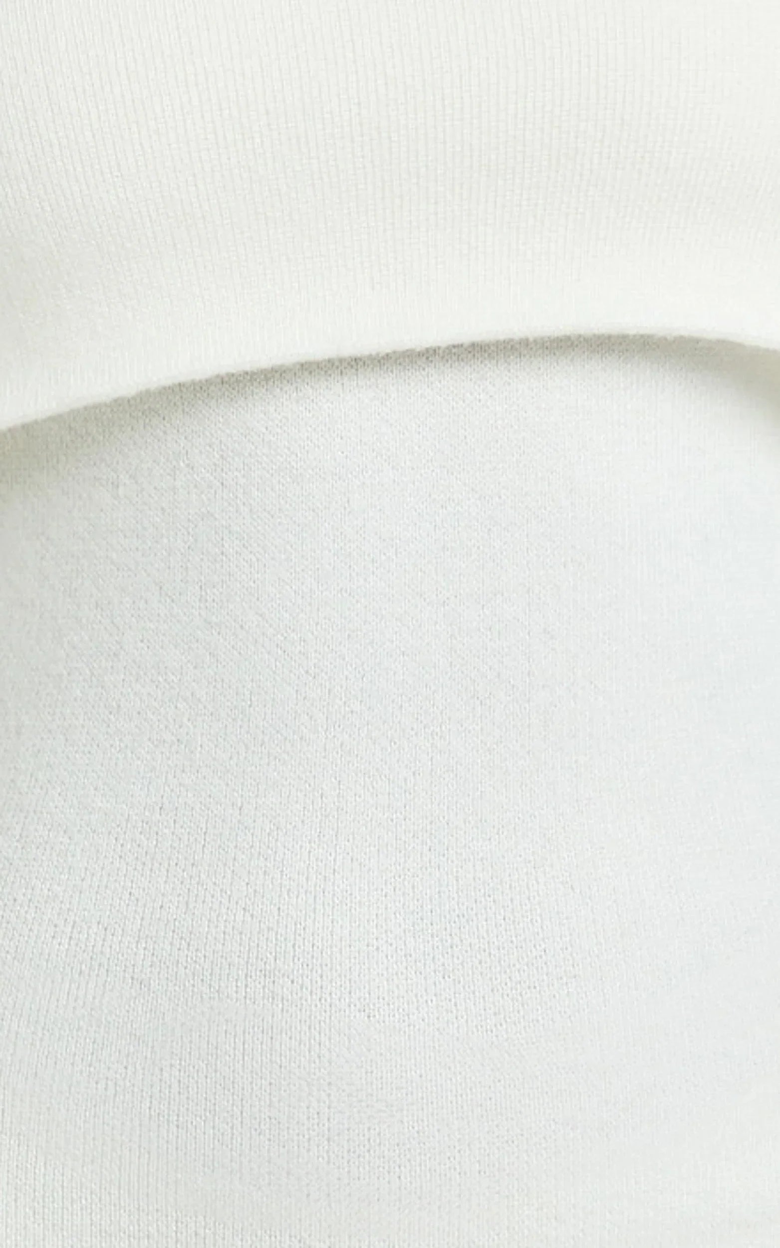 Karina Midi Dress - Long Sleeve Folded Off Shoulder Asymmetric Dress in Cream