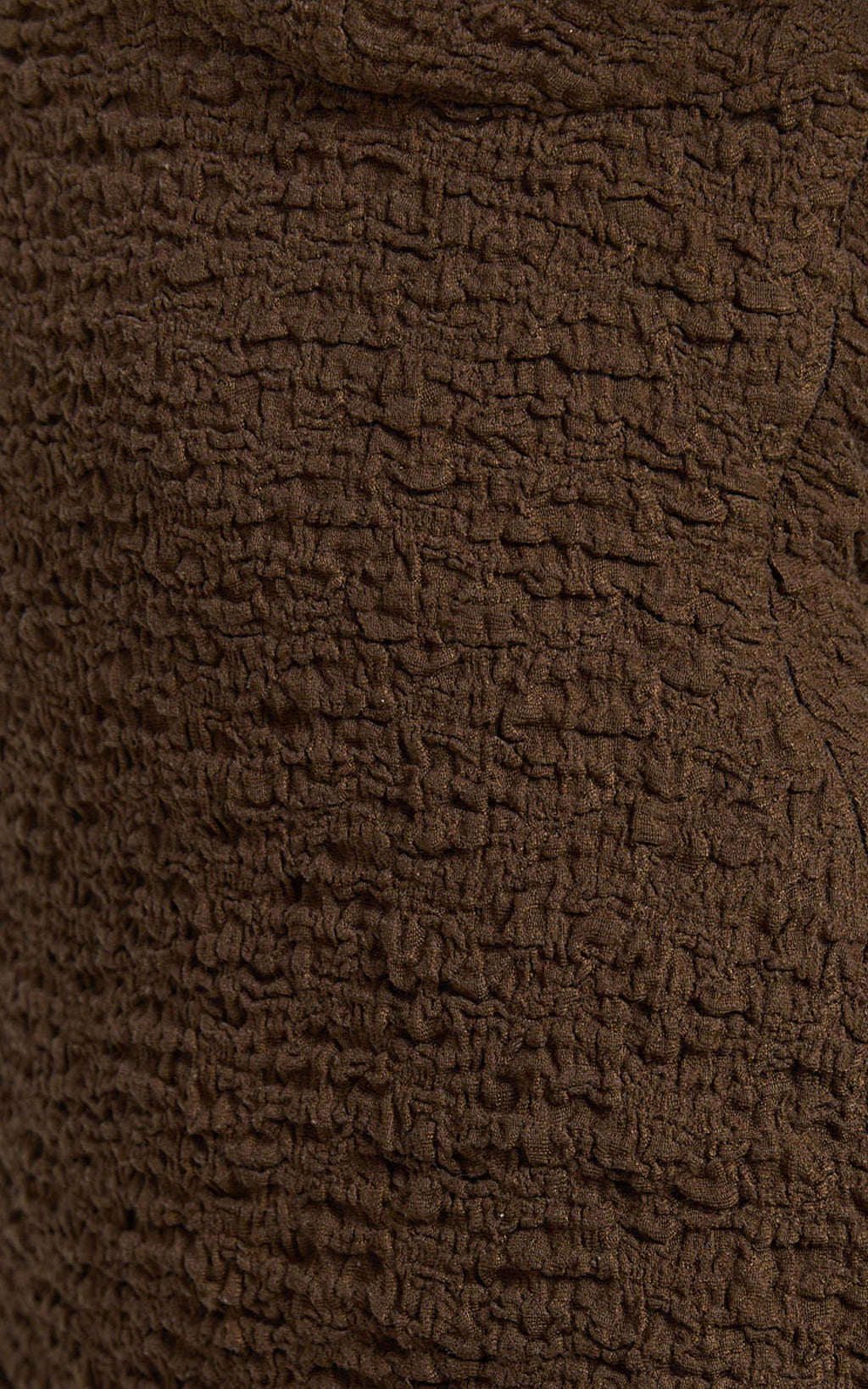 Portia Mini Dress - V Neck Textured Jersey Bodycon Mini Dress in Chocolate