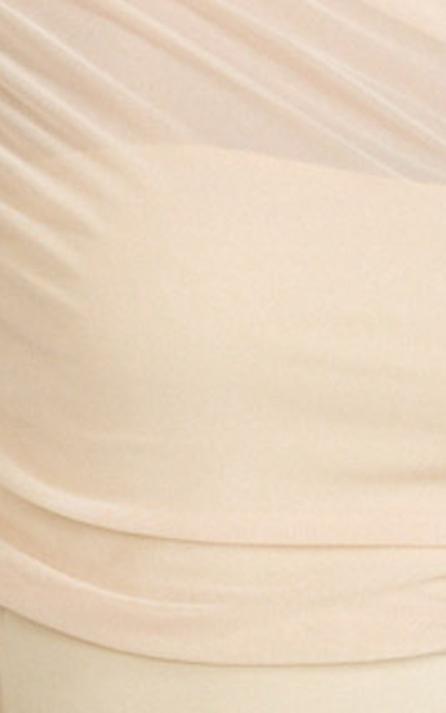 Sophia Top - Draped One Shoulder Mesh Overlay Top in Cream