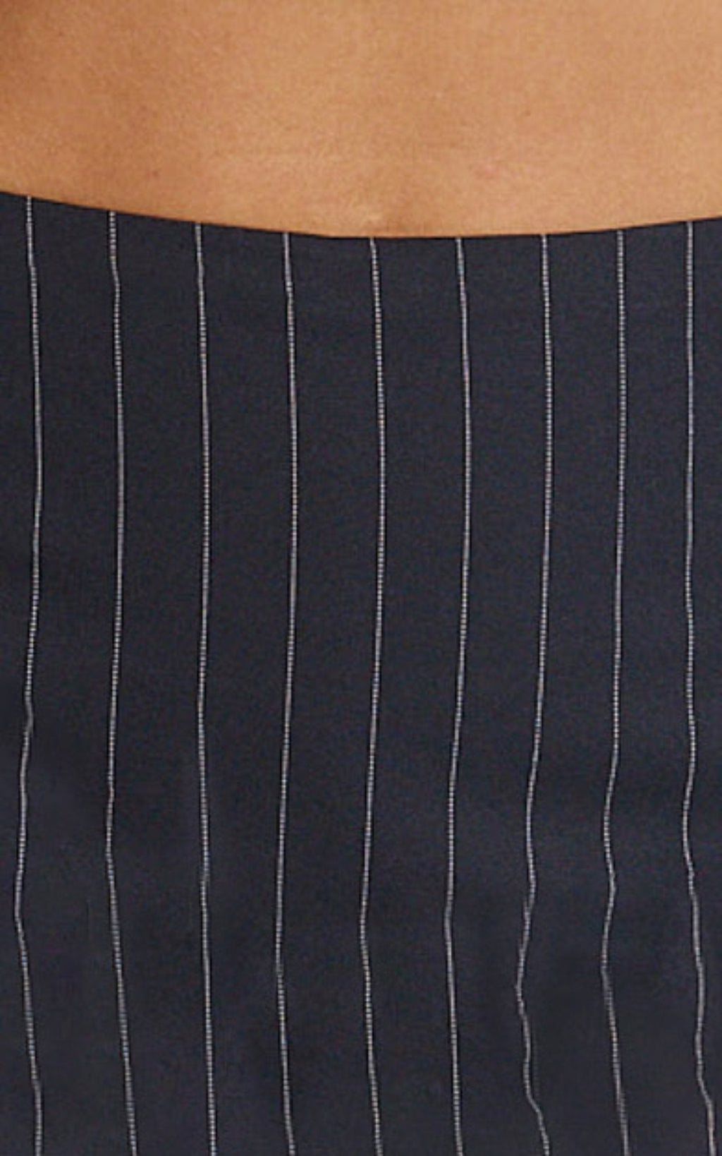 Georgie Mini Skort - Low Rise Pinstripe Skort in Dark Navy
