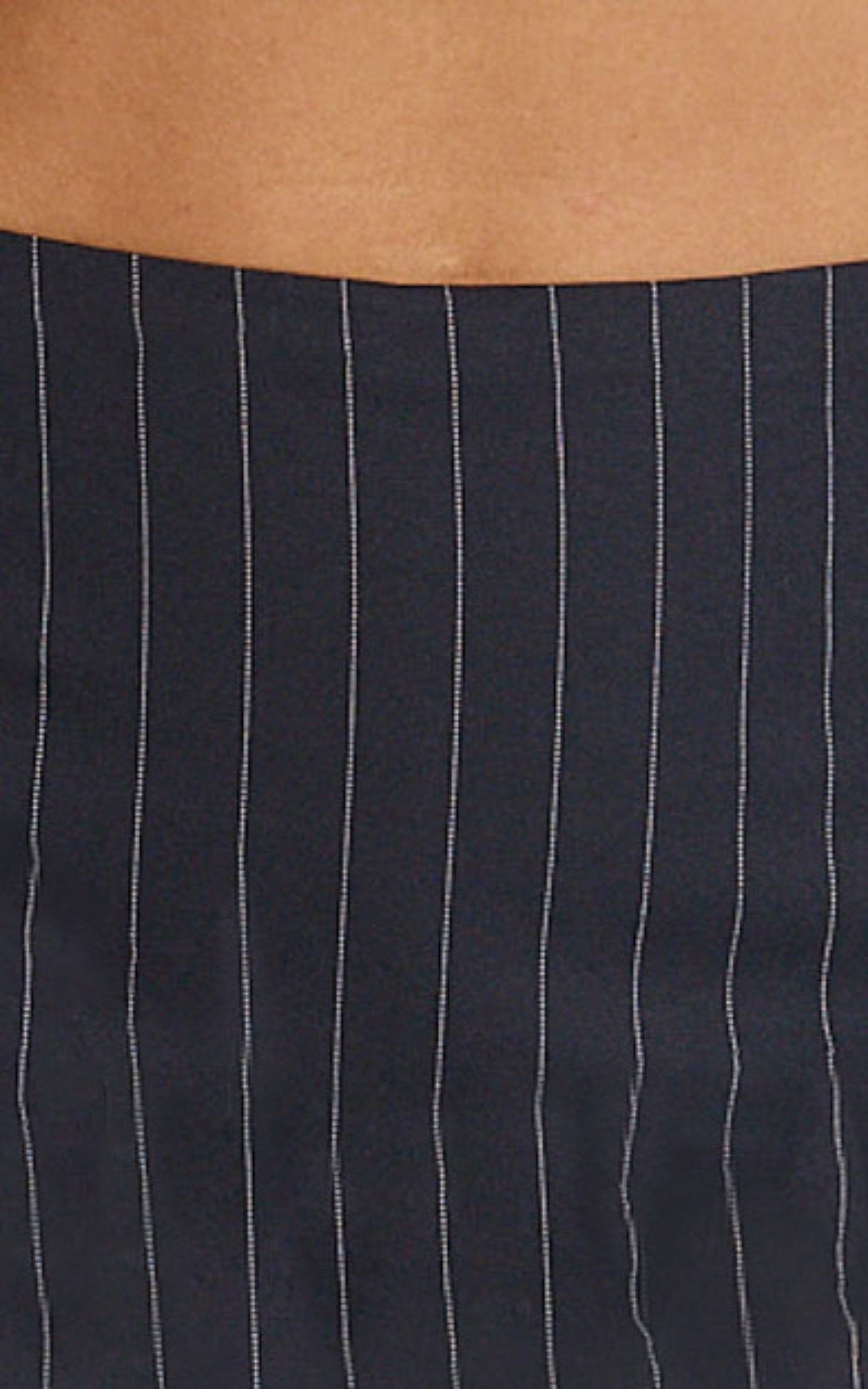 Georgie Mini Skort - Low Rise Pinstripe Skort in Dark Navy