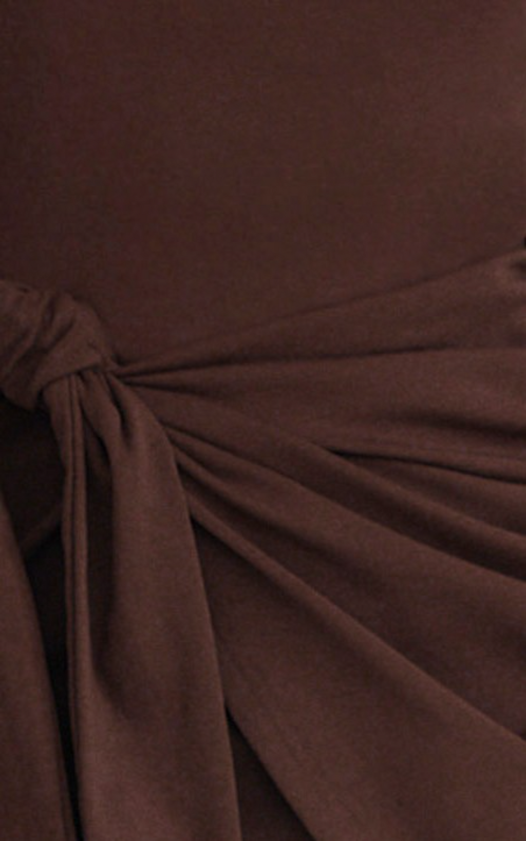 Candace Mini Dress - Faux Wrap Shift Dress in Chocolate