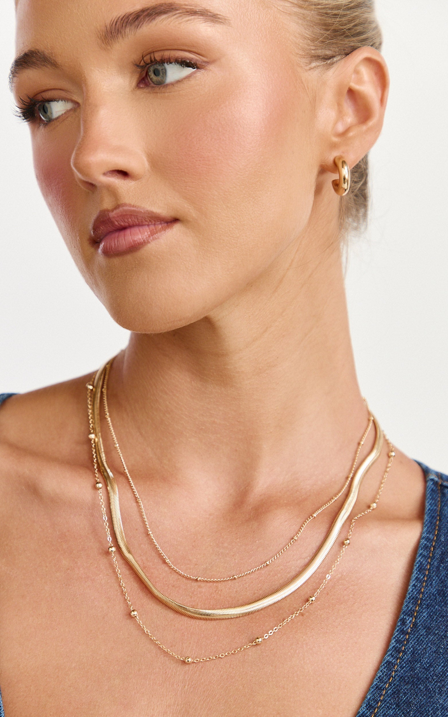 Fiona Necklace - 3 Layered Necklace in Gold