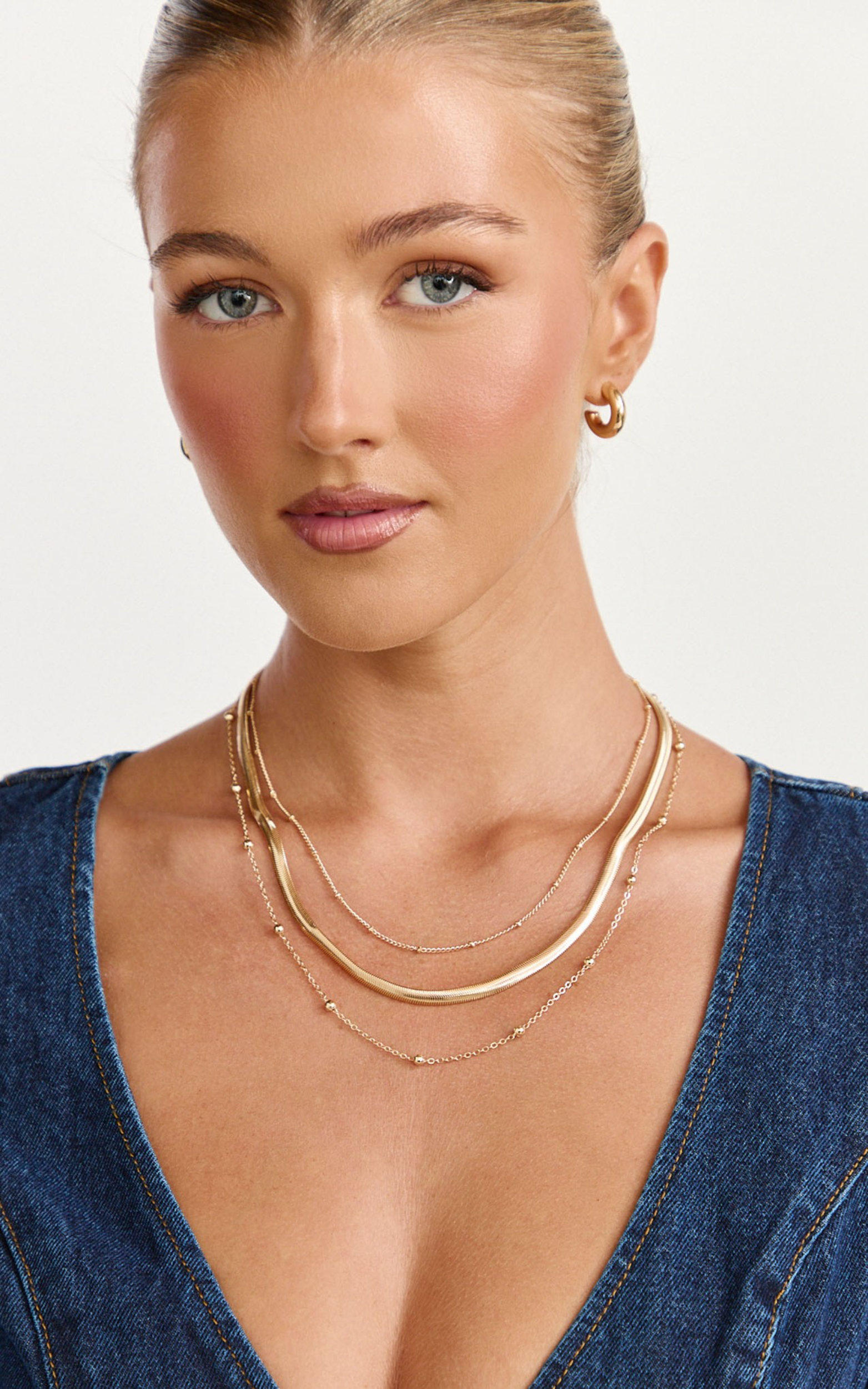 Fiona Necklace - 3 Layered Necklace in Gold