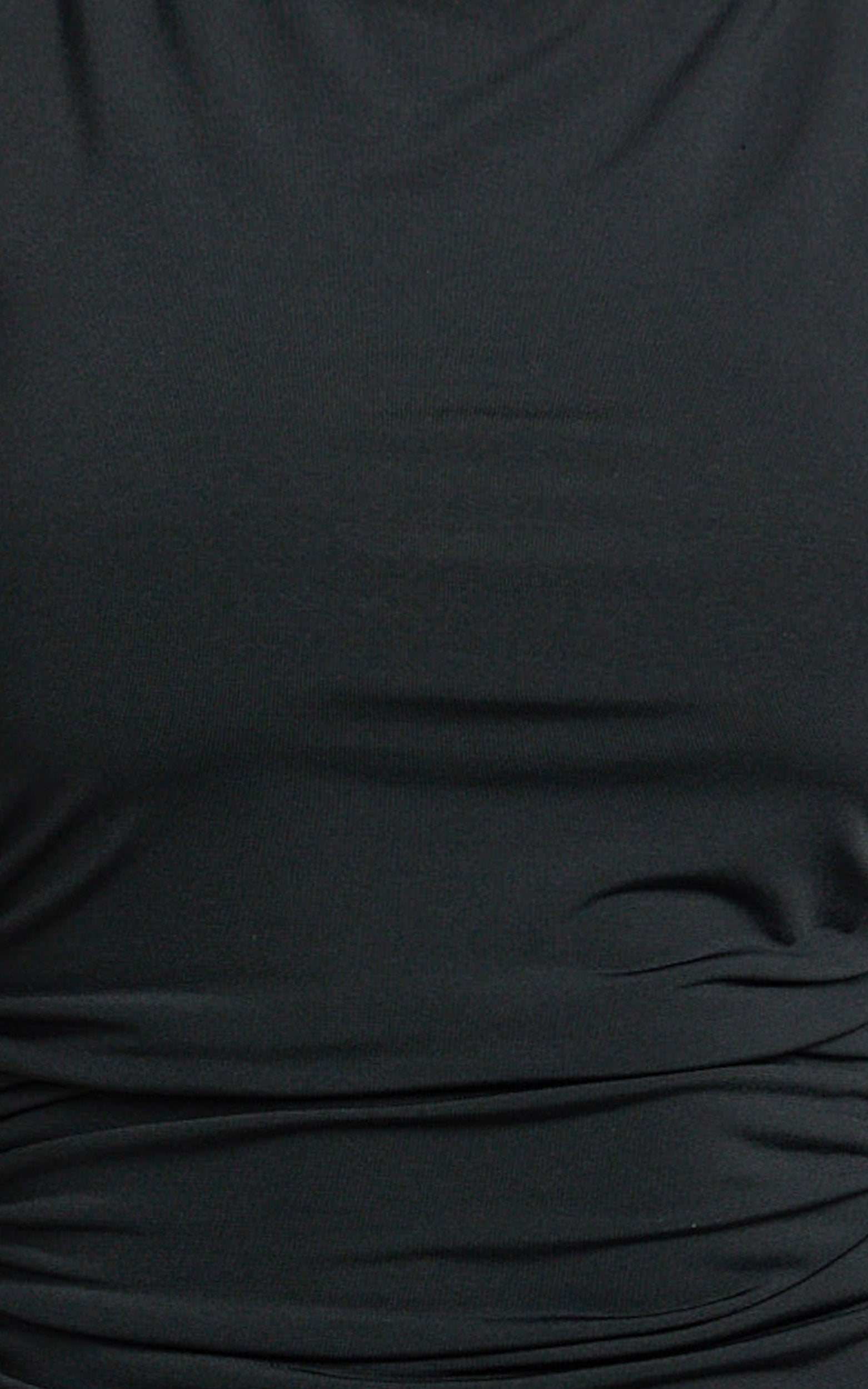 Gail Midi Dress - Jersey Scoop Neck Open Back Bodycon Dress in Black