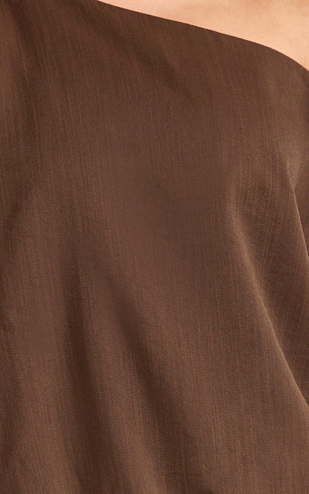 Gwen Bodysuit - Asymmetrical Neckline One Shoulder Bodysuit in Chocolate