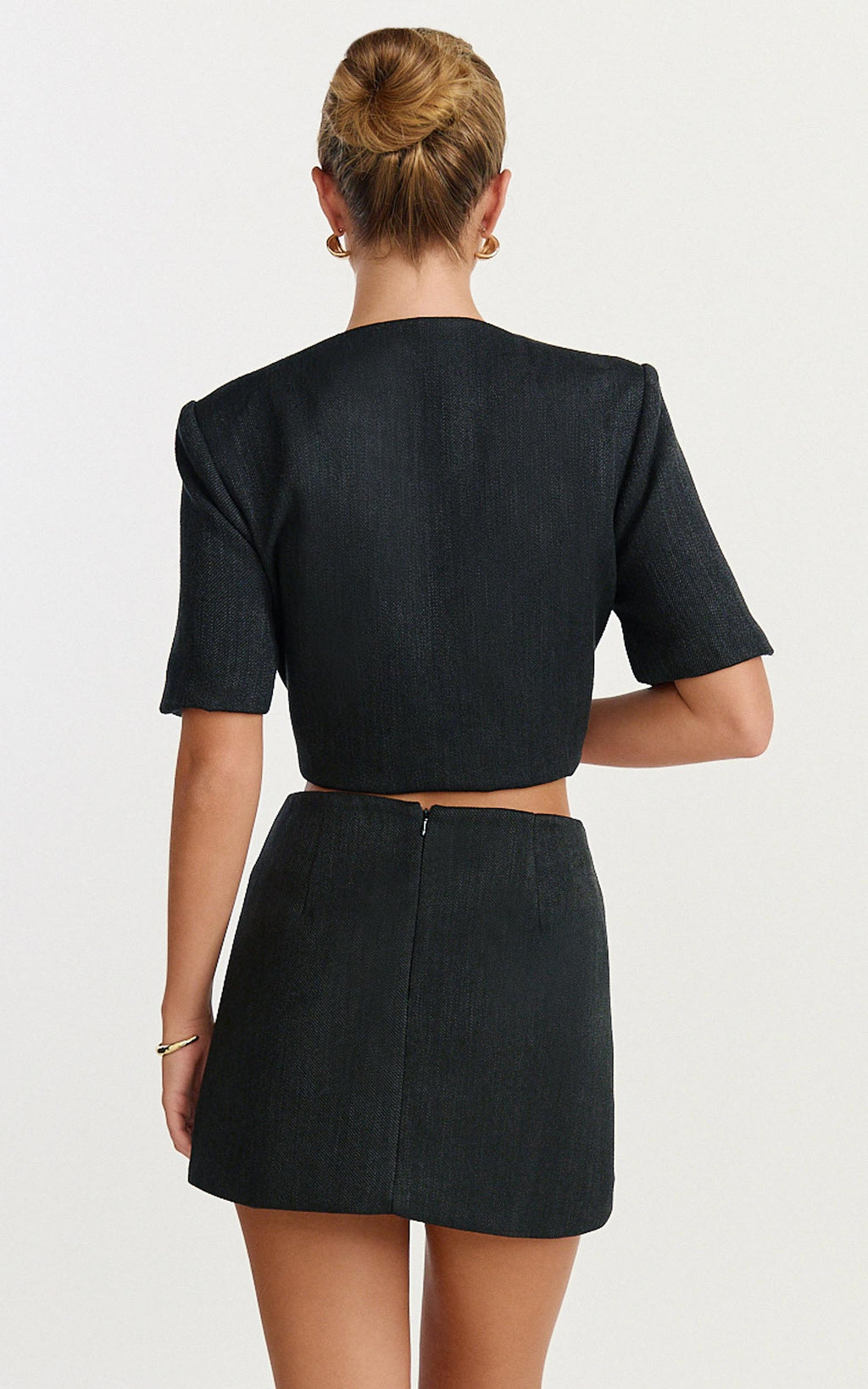 Halsey Mini Skirt - Tailored A Line Skirt in Black