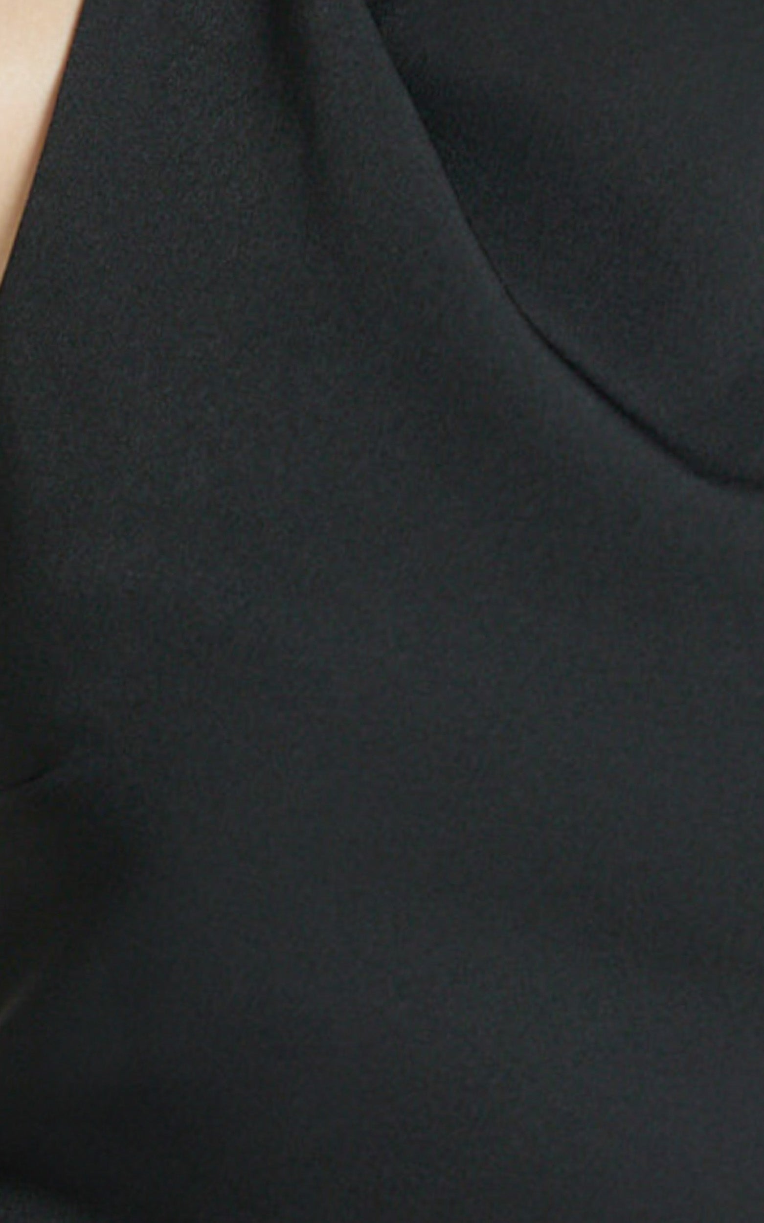 Harlene Top - Draped Tucked Neck Sleeveless Top in Black