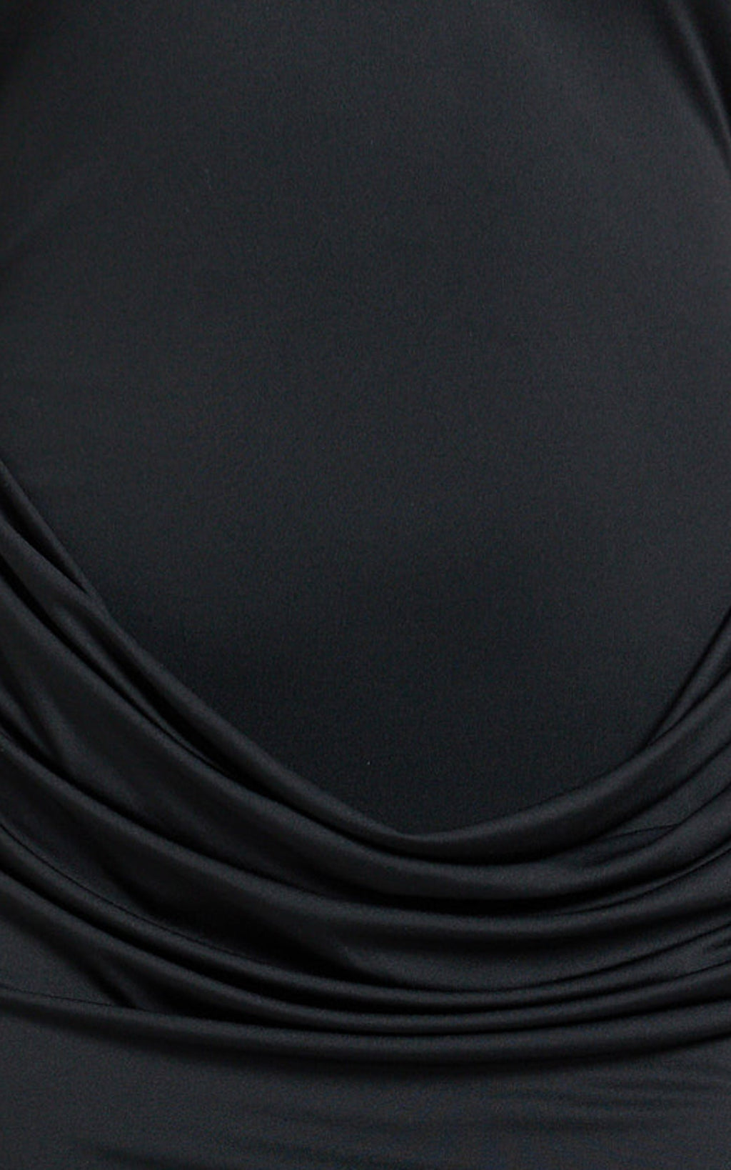 Heath Maxi Dress - Scoop Halter Neck With Drape Front Skirt Back Split Dress in Black