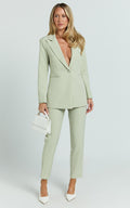 Hermie Pants - High Waisted Cropped Tailored Pants in Sage