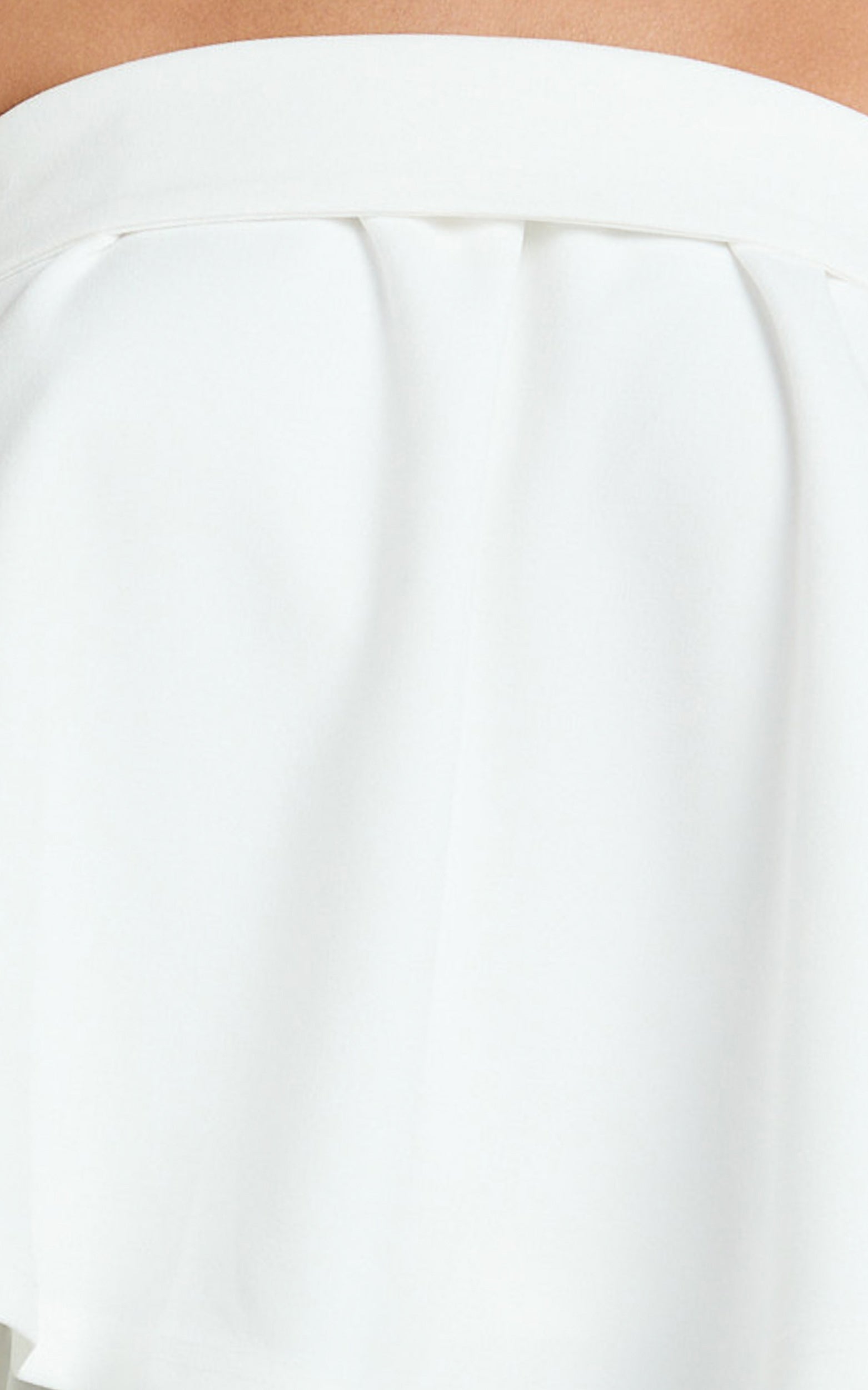 Imara Top - Strapless Peplum Top in Off White
