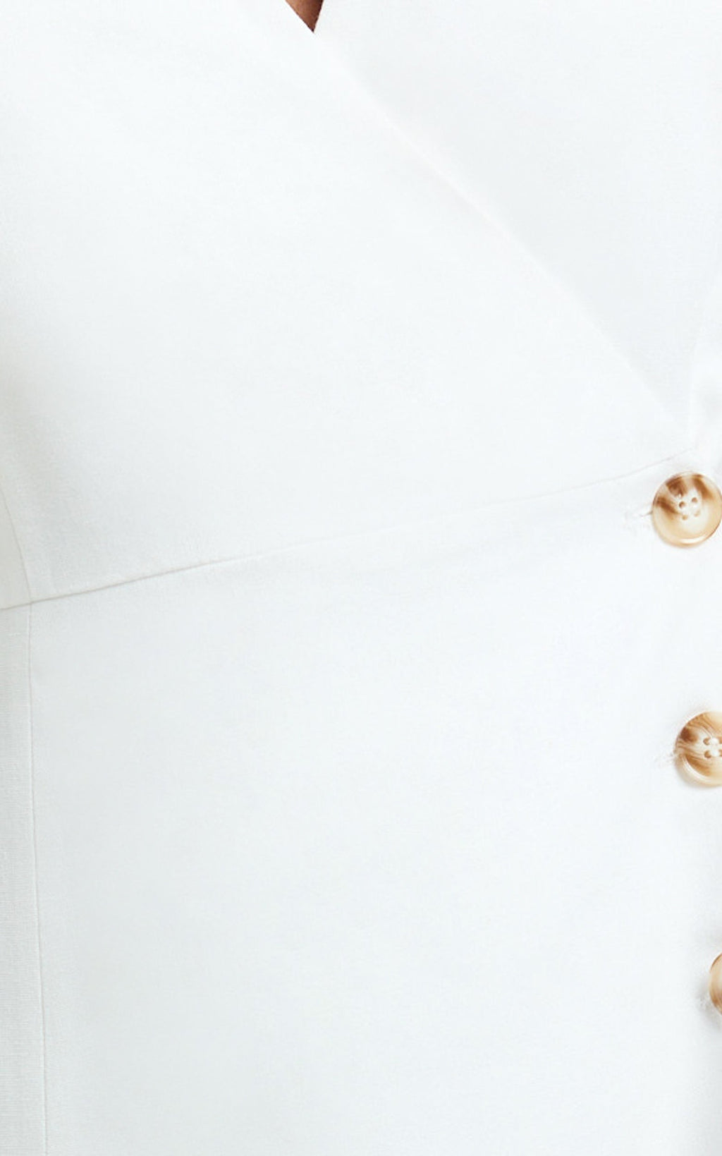 Ina Mini Dress - Wrap Over Button Down Dress in White