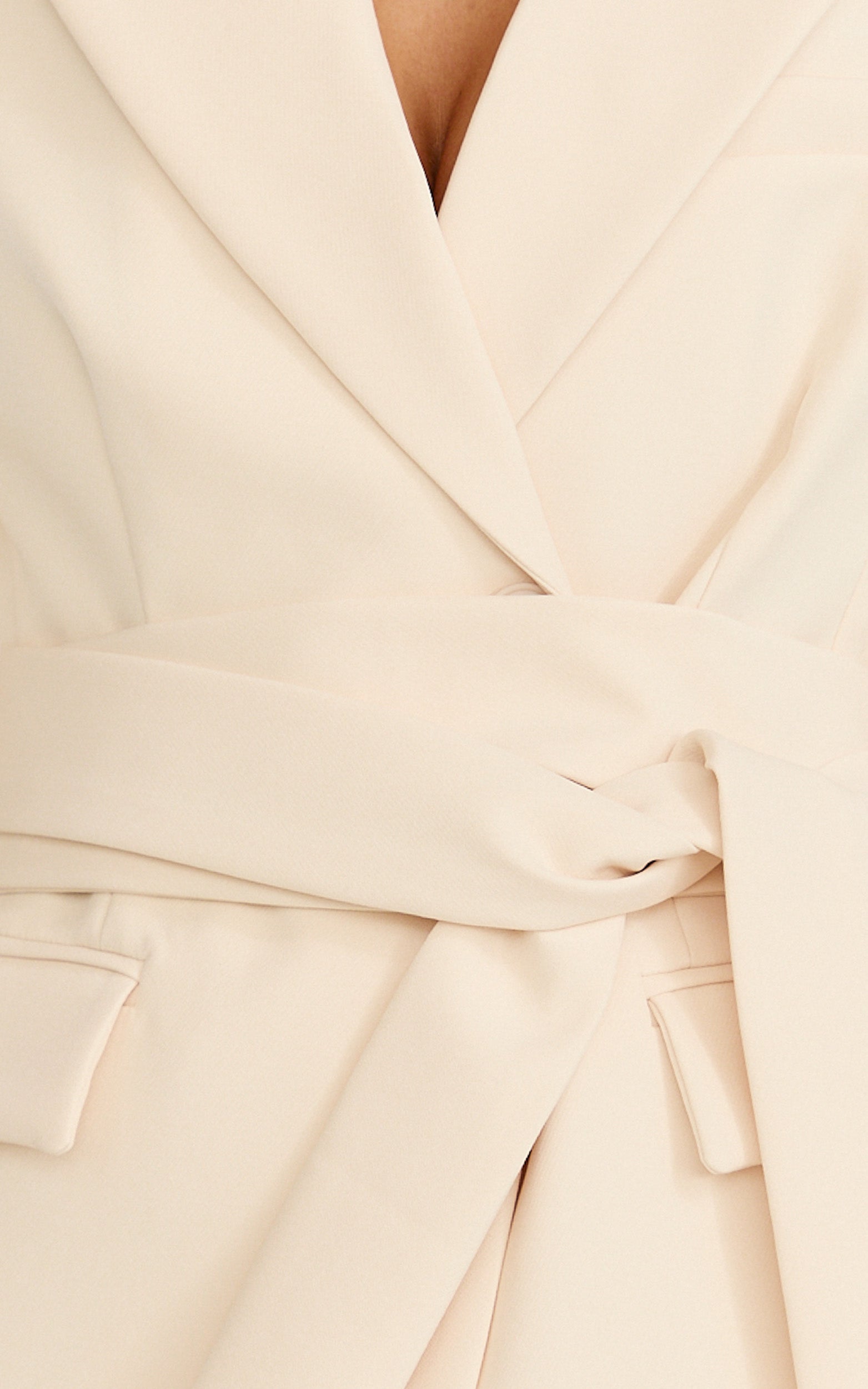 Ivy Blazer - Belted Tie Waist Blazer in Cream