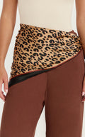 Izzy Scarf - Head Scarf in Brown Leopard Print