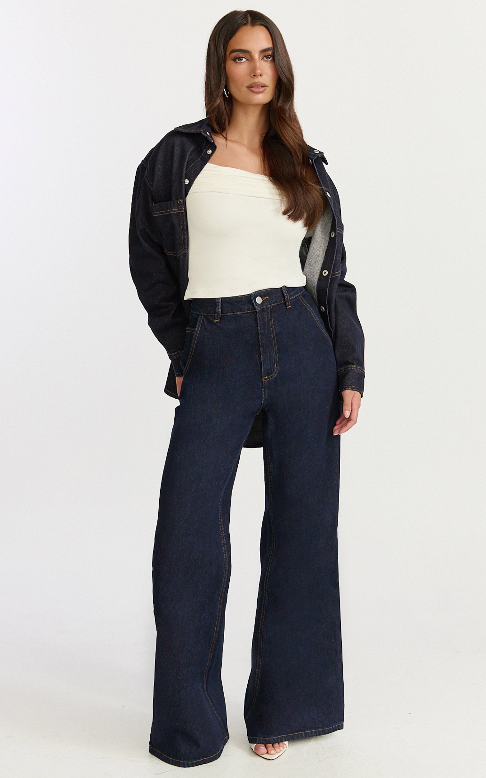 Jolie Top - Off Shoulder Long Sleeve Gathered Top in Cream