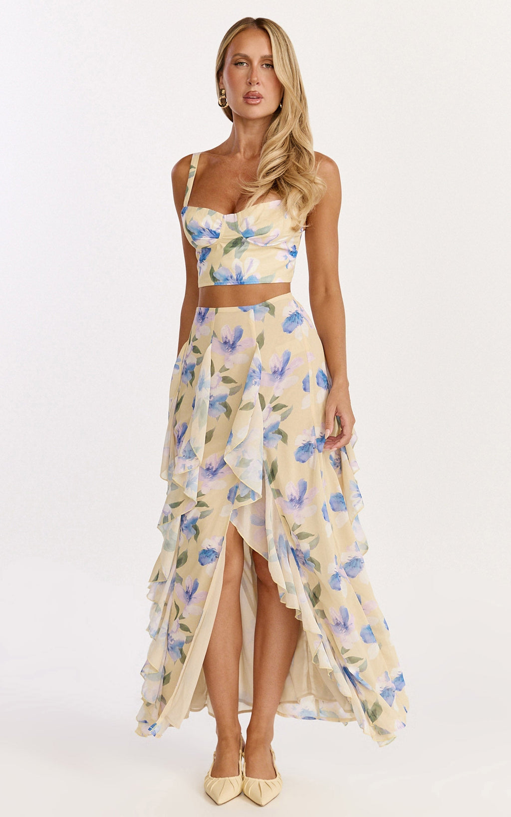 Juliette Maxi Skirt - Ruffle Skirt in Femme Floral Print