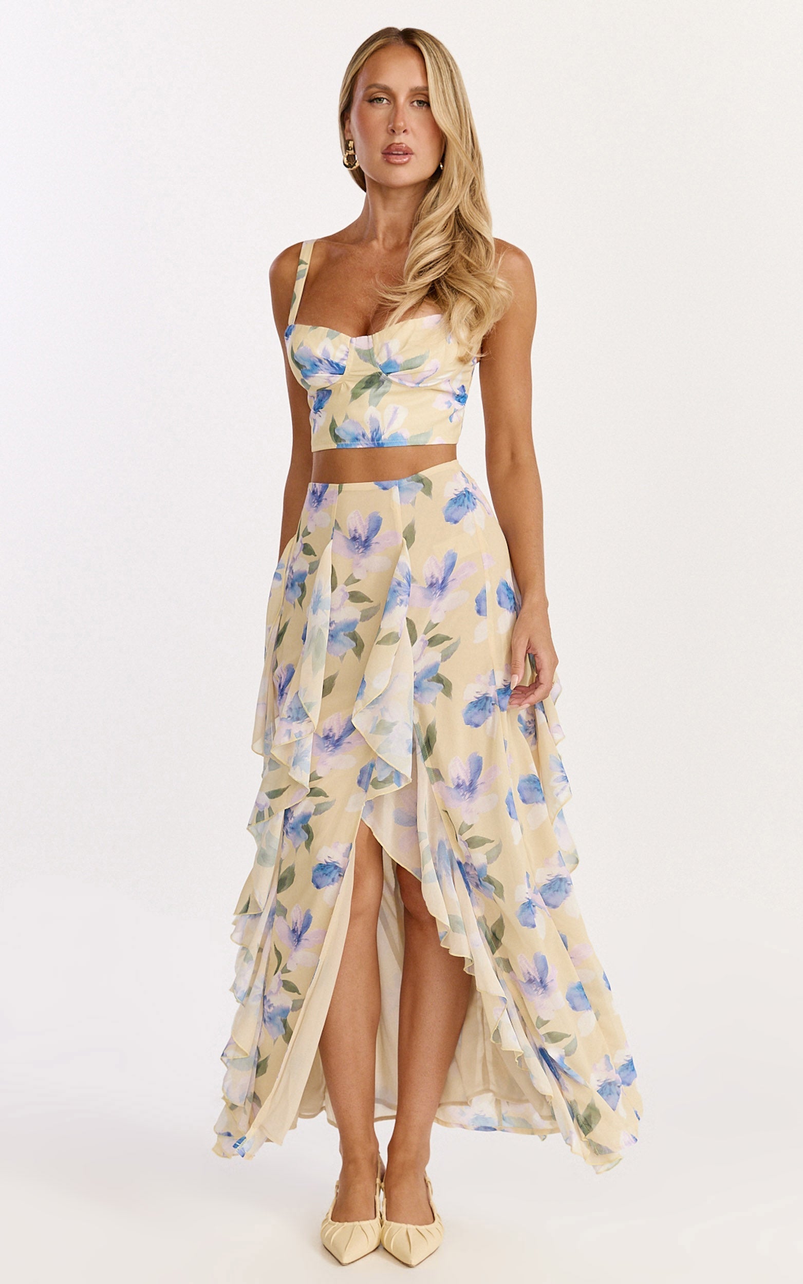 Juliette Maxi Skirt - Ruffle Skirt in Femme Floral Print