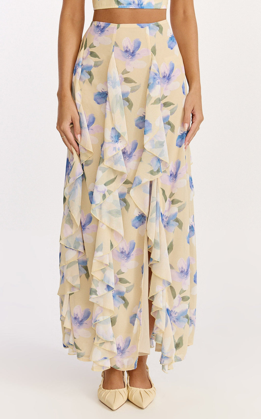 Juliette Maxi Skirt - Ruffle Skirt in Femme Floral Print