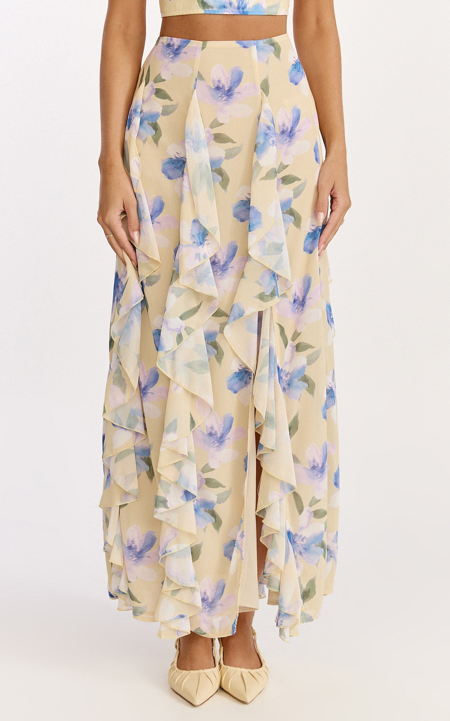 Juliette Maxi Skirt - Ruffle Skirt in Femme Floral Print
