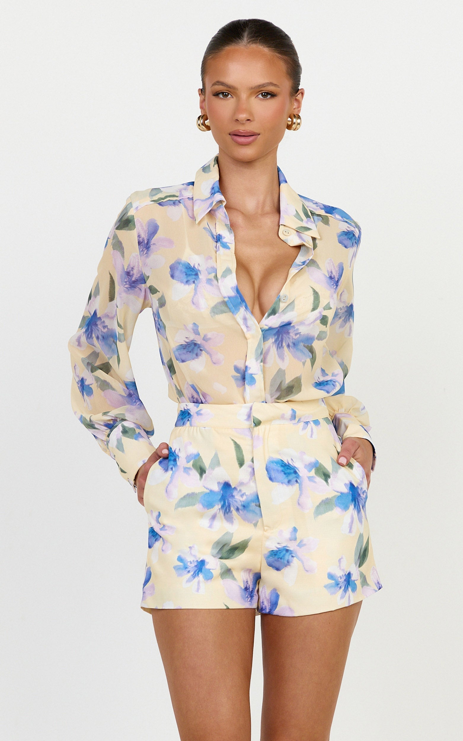 Juliette Shirt - Button Blouse Shirt in Femme Floral Print