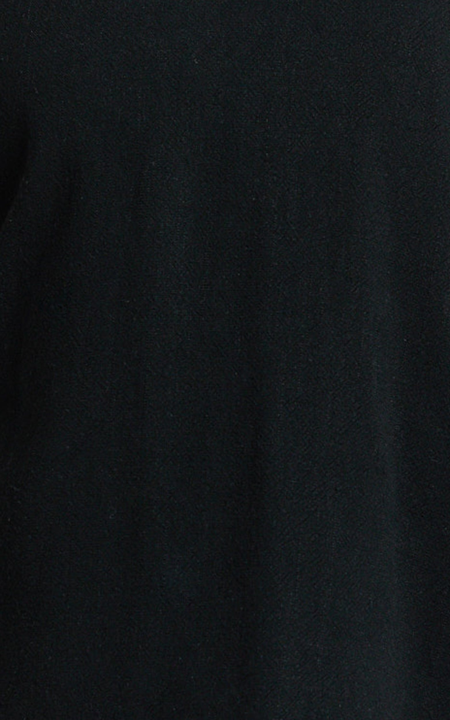 Kala Top - High Neck Tie Waist Linen Blend Peplum Top in Black