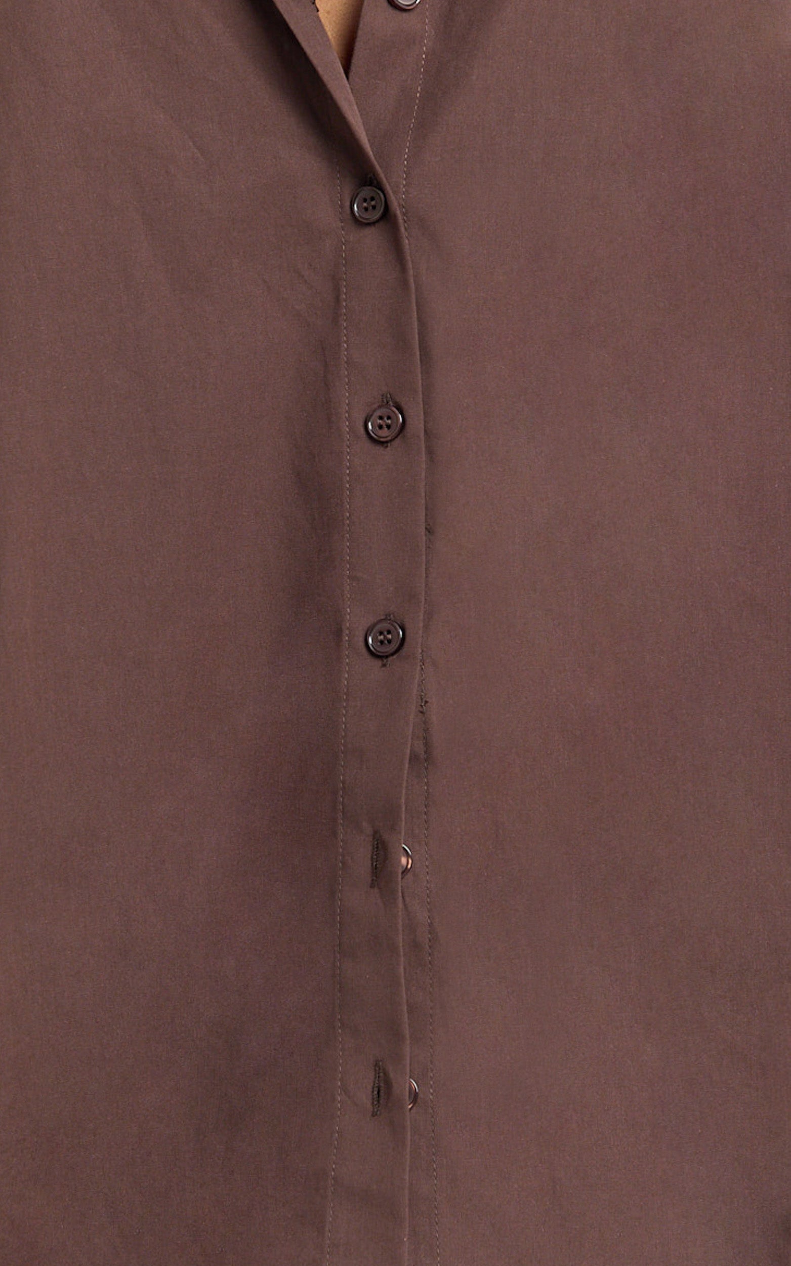 Kalpena Shirt - Ruched Side Oversized Shirt in Chocolate