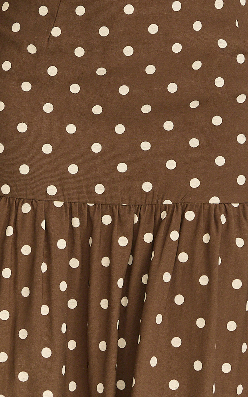 Leighton Two Piece Top and Skirt Set - Crop Top  And Maxi Skirt in Choc/Cream Polka Dot