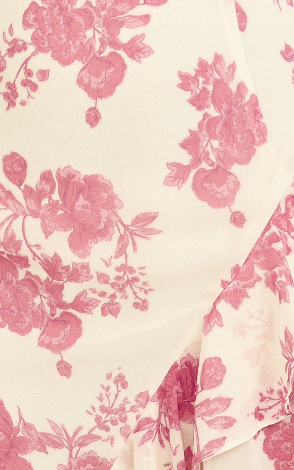 Lila Maxi Dress - Cowl Neck Asymmetric Frill Skirt Dress in Toile De Joie Print