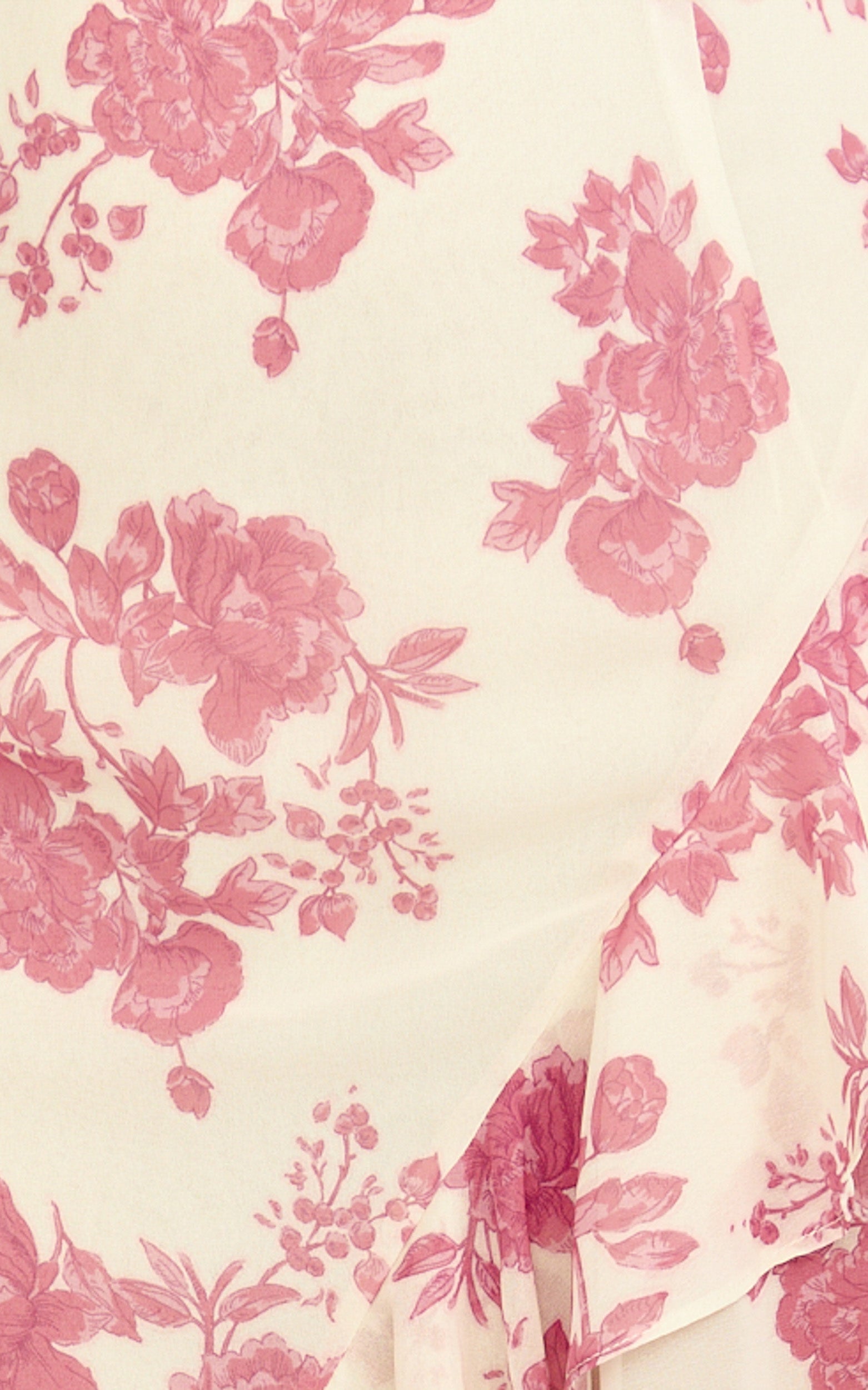 Lila Maxi Dress - Cowl Neck Asymmetric Frill Skirt Dress in Toile De Joie Print