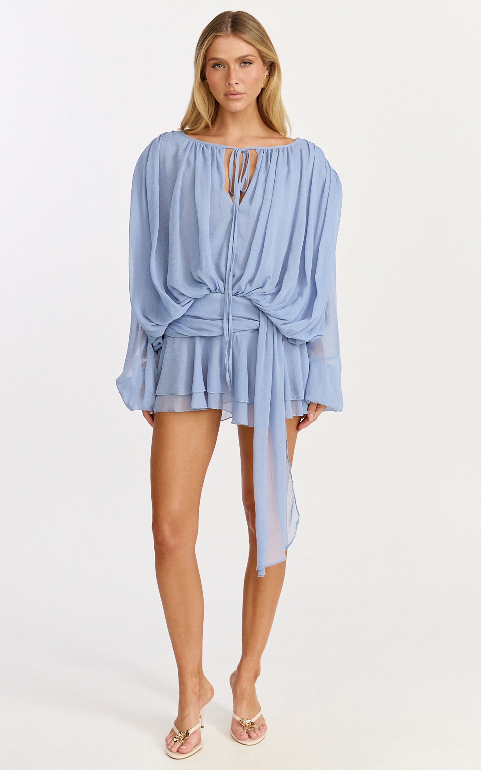 Lioness - Elements Mini Dress in Slate Blue
