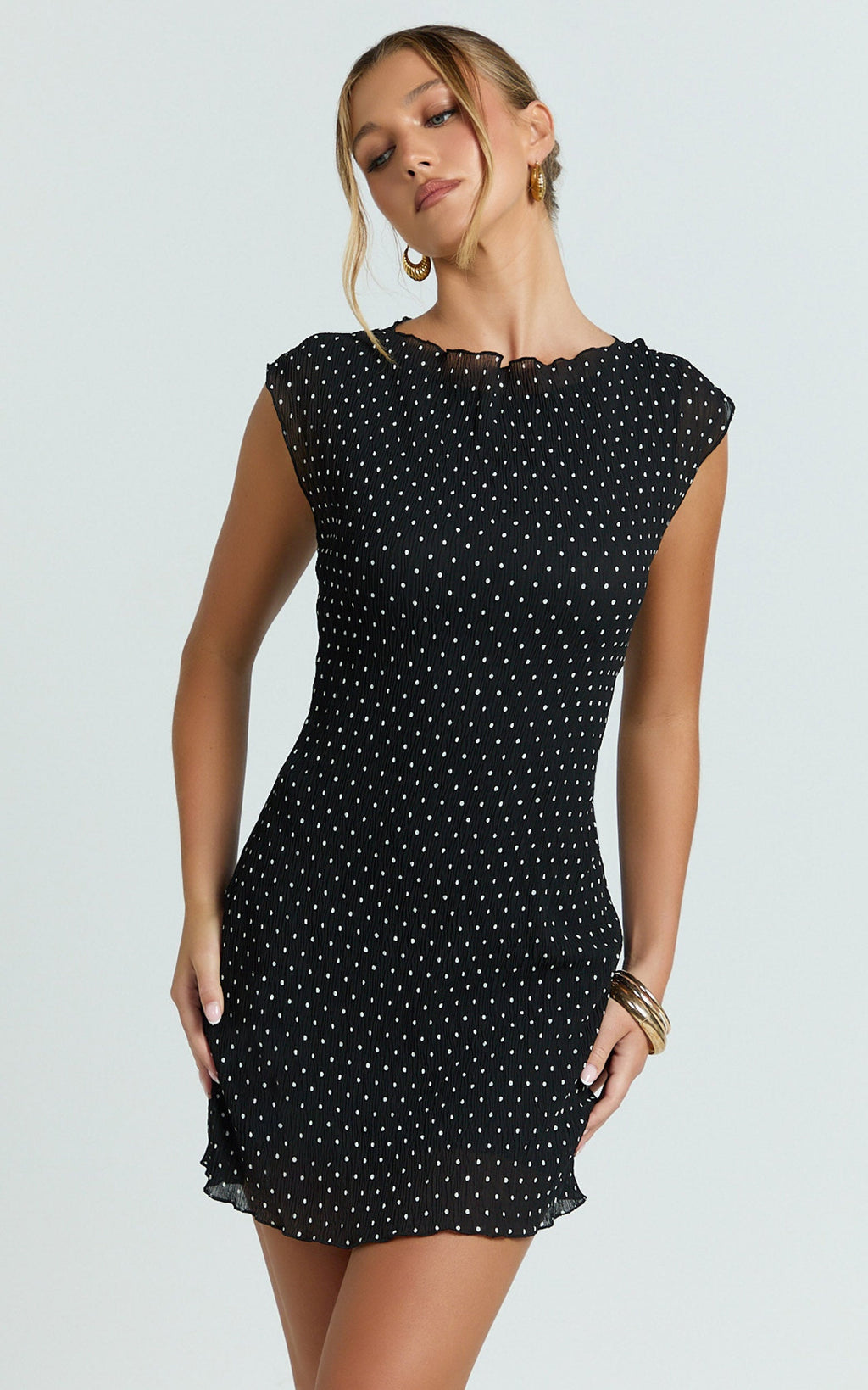 Lioness - Mariner Mini Dress in Noir Polka
