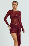 Lioness - Midnight Mini Dress in Garnet
