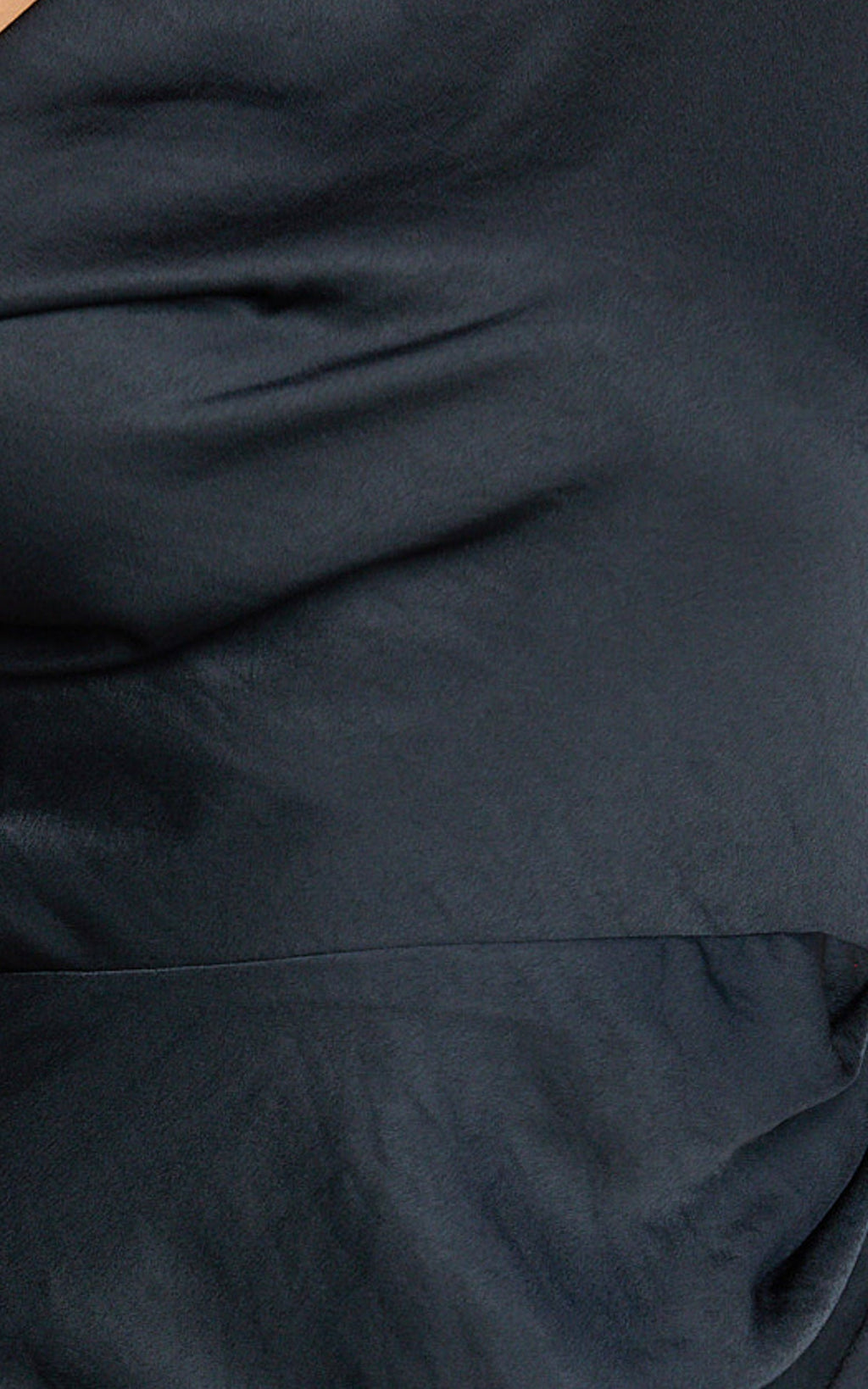 Lira Maxi Dress - One Shoulder Satin Dress in Navy
