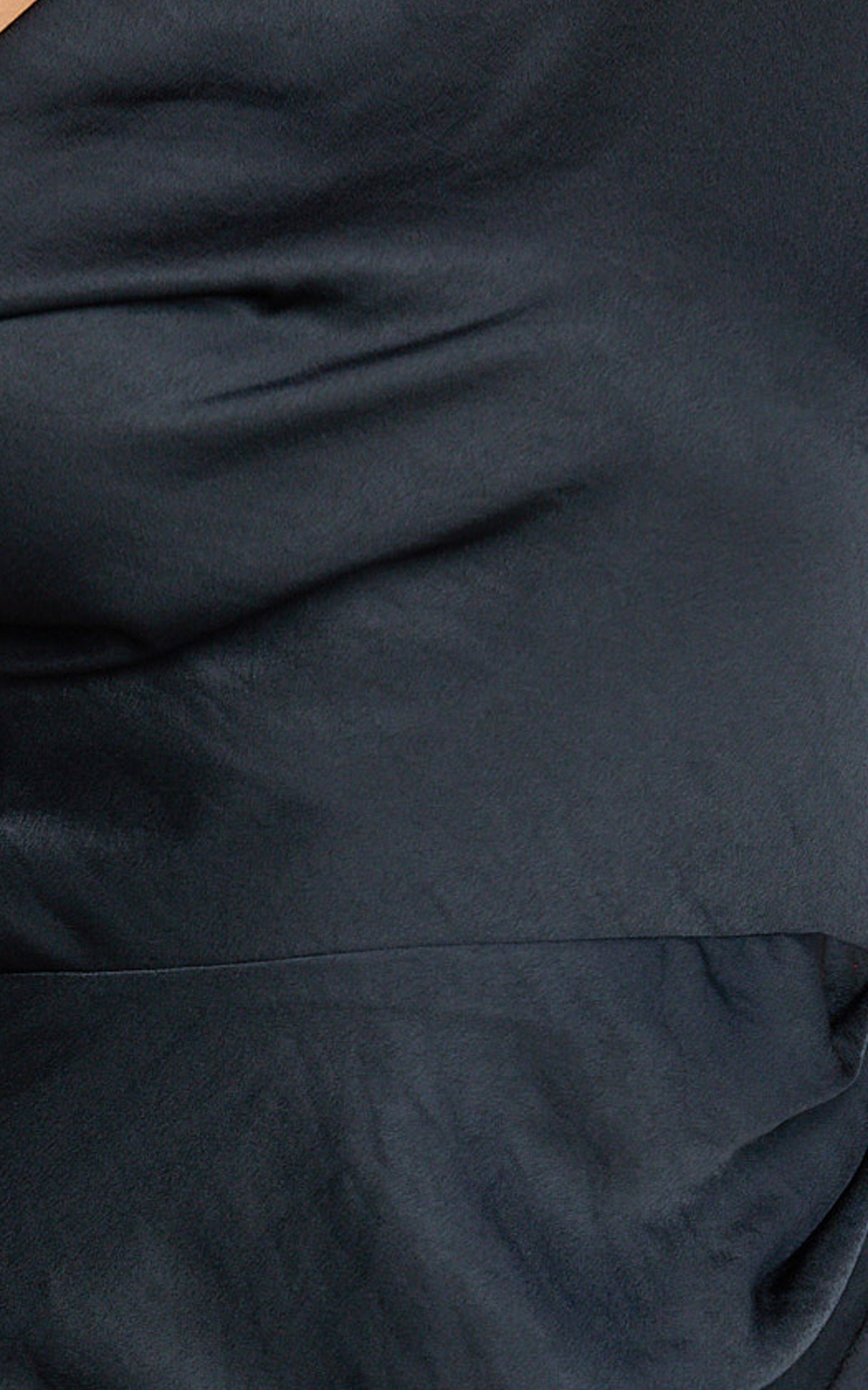 Lira Maxi Dress - One Shoulder Satin Dress in Navy