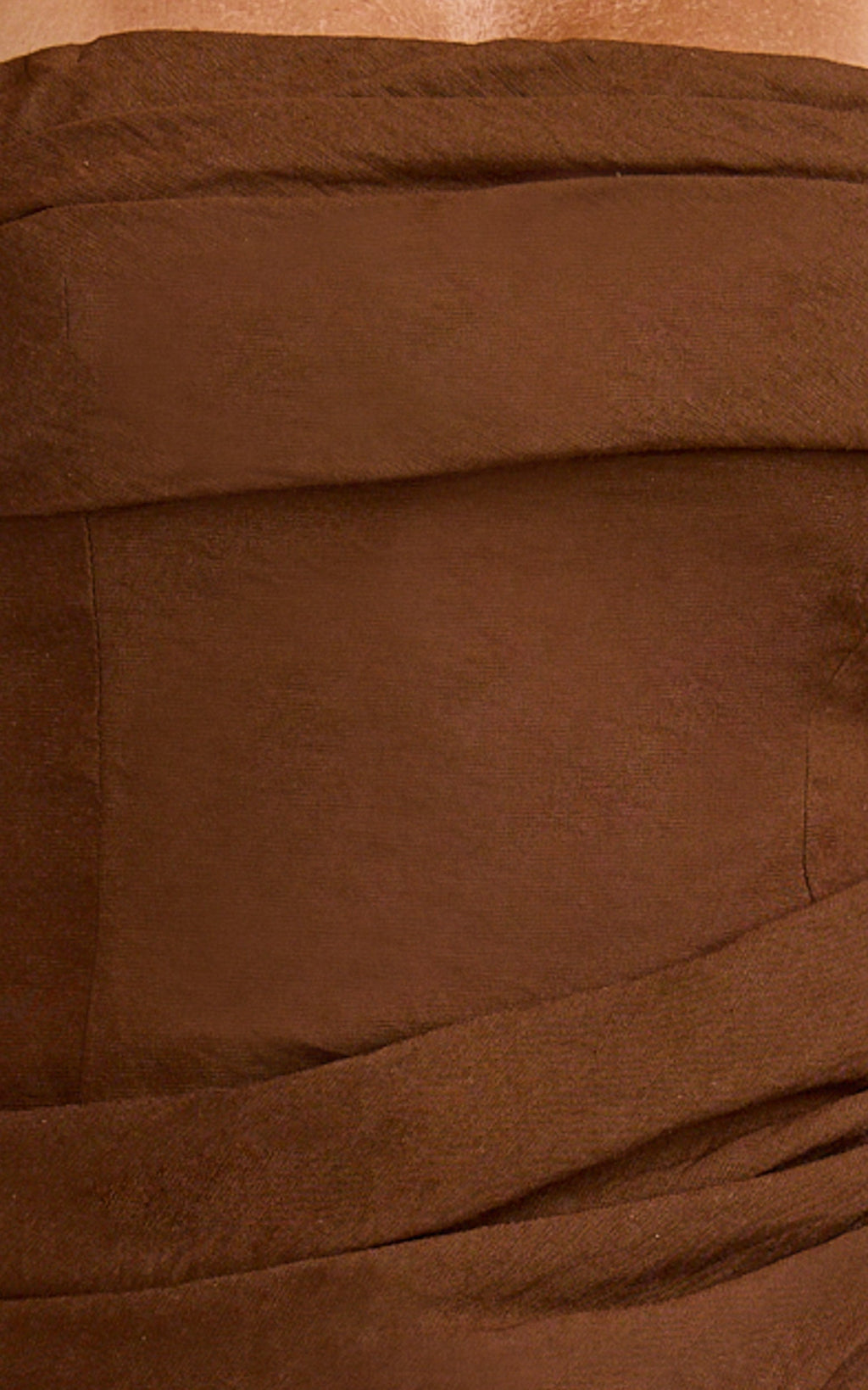 Lottie Midi Dress - Strapless Dress in Chocolate