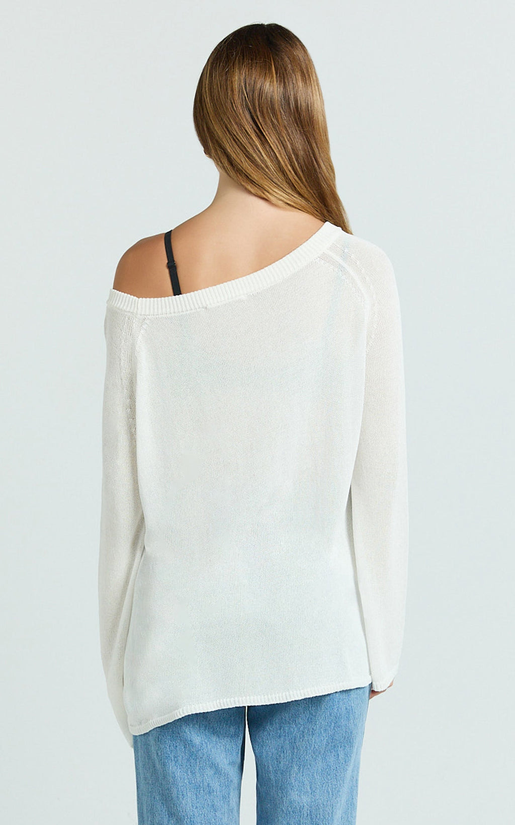 Mandy Jumper - Sheer Oversized Knit Jumper in White