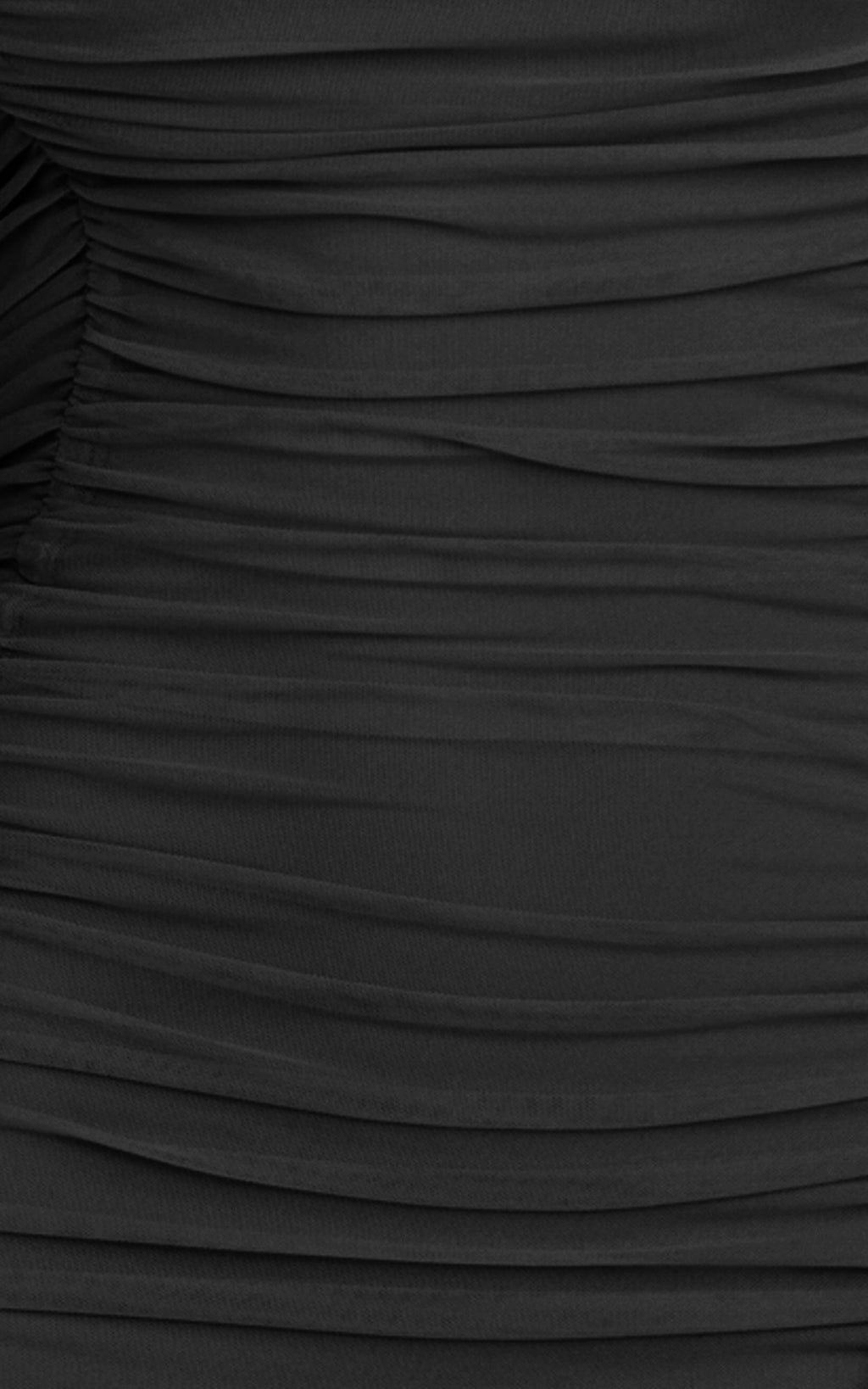 Marguerite Maxi Dress - Strapless Ruched Mesh High Leg Split Dress in Black