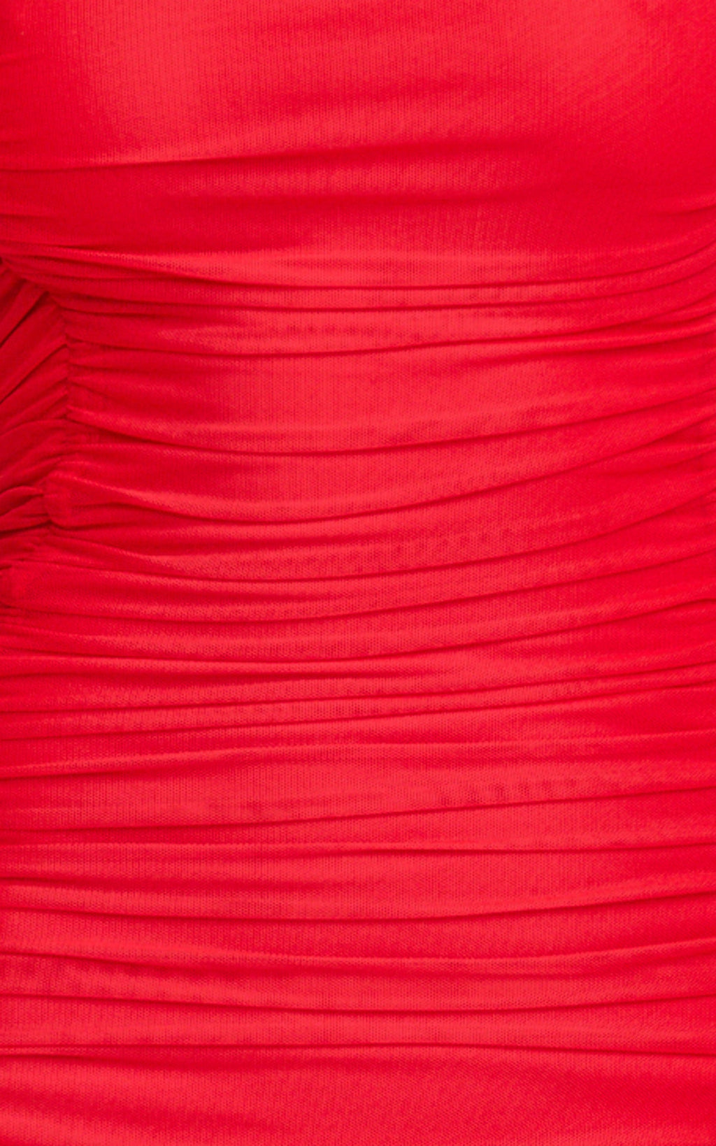 Marguerite Maxi Dress - Strapless Ruched Mesh High Leg Split Dress in Red