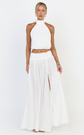 Melanie Top - Halter Neck Top in Cream