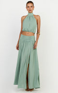 Melanie Top - Halter Neck Top in Green